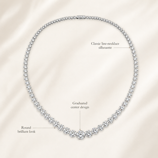 Natural Diamond Bezel Rivera Graduating Necklace 18KT White Gold