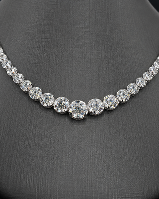 Natural Diamond Bezel Rivera Graduating Necklace 18KT White Gold