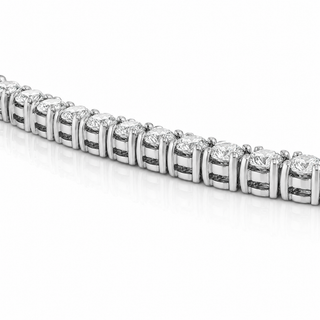 Natural Round Diamond Riviera Tennis Necklace 14KT White Gold