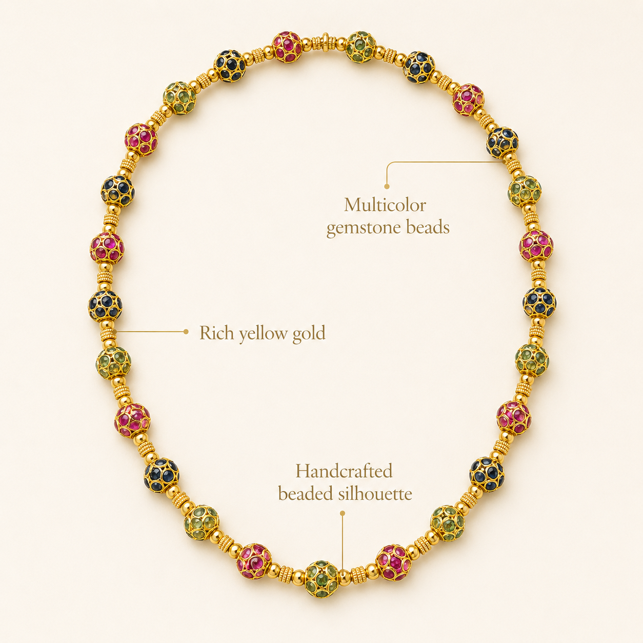 Natural Sapphire and Ruby Art Deco Cocktail Necklace  18KT Yellow Gold
