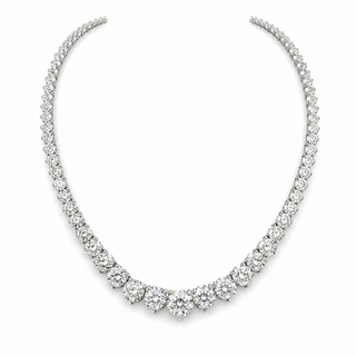 Natural Diamond Rivera Graduating Necklace 14KT White Gold