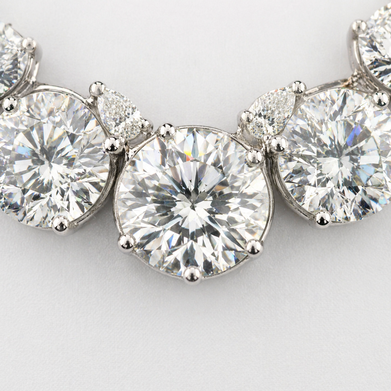 Natural Diamond Rivera Graduating Necklace 14KT White Gold