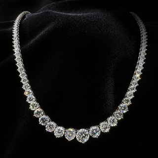 Natural Diamond Rivera Graduating Necklace 14KT White Gold