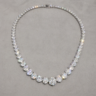 Natural Diamond Rivera Graduating Necklace 14KT White Gold