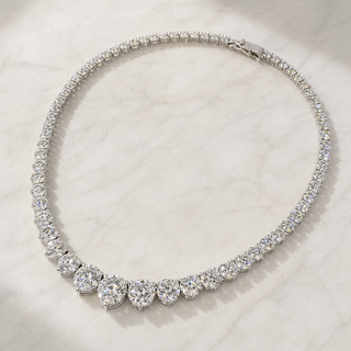 Natural Diamond Rivera Graduating Necklace 14KT White Gold