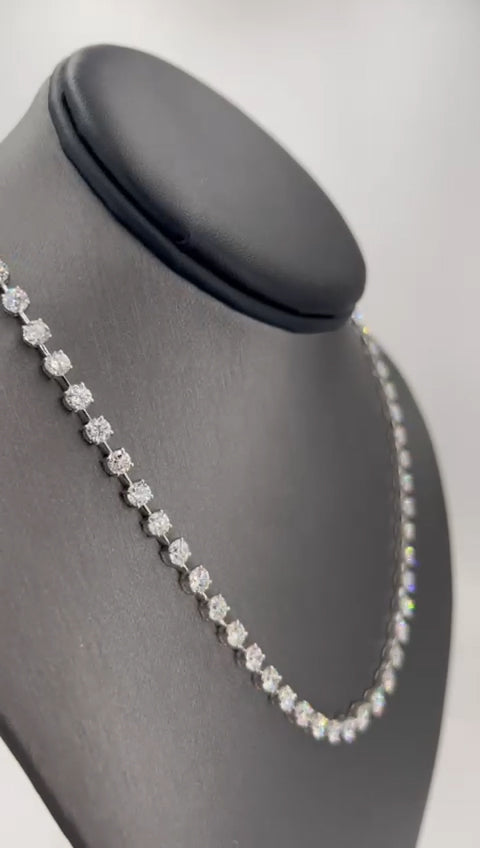 Natural Diamond Graff Link Necklace, in White Gold