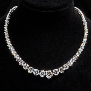 Natural Diamond Rivera Graduating Necklace 14Kt White Gold