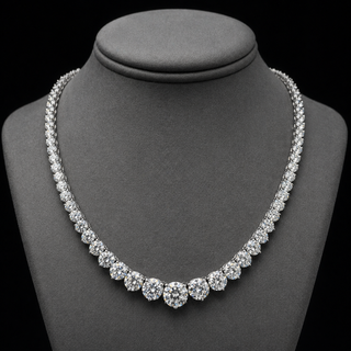 Natural Diamond Rivera Graduating Necklace 14Kt White Gold