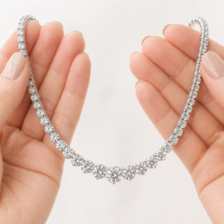 Natural Diamond Rivera Graduating Necklace 14Kt White Gold