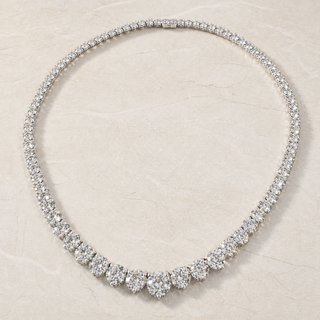Natural Diamond Rivera Graduating Necklace 14Kt White Gold