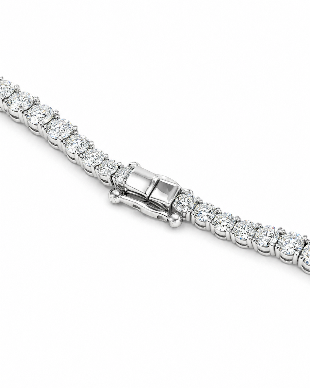 Natural Round Diamond Rivera Graduating Necklace 14KT White Gold