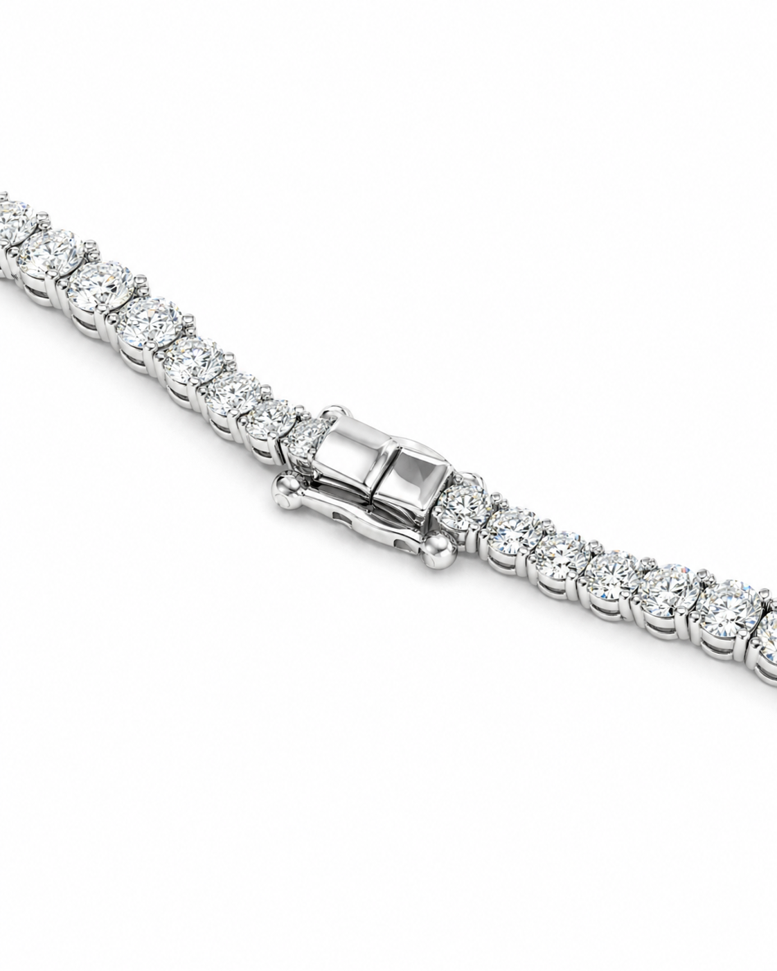 Natural Round Diamond Rivera Graduating Necklace 14KT White Gold