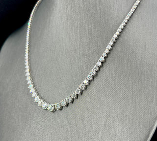 Natural Mined Round Diamond Rivera Graduating Necklace White Gold