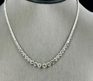 Natural Mined Round Diamond Rivera Graduating Necklace White Gold