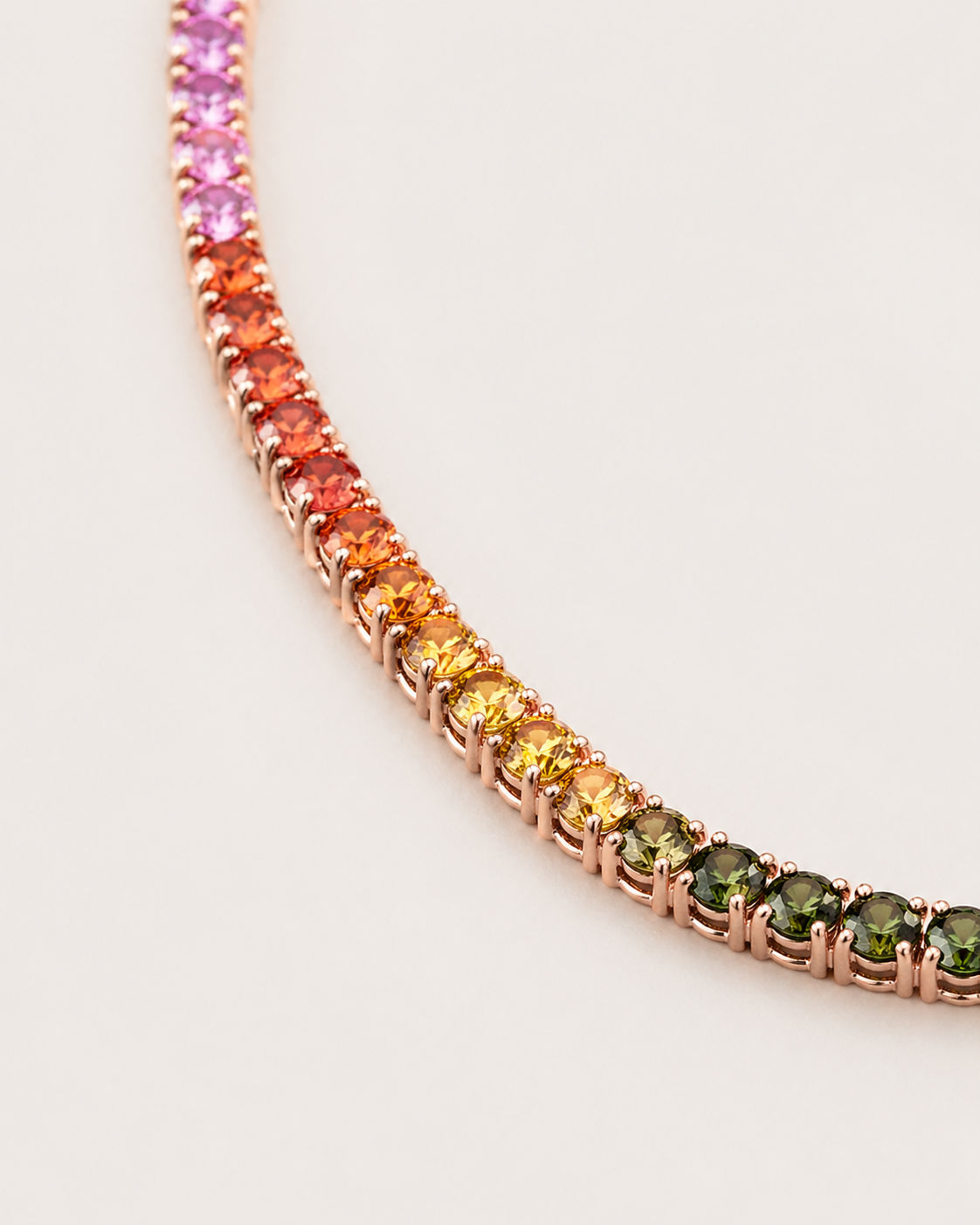 Natural Sapphire Round Cut Necklace 14KT Rose Gold