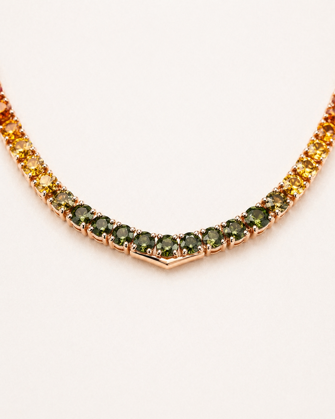 Natural Sapphire Round Cut Necklace 14KT Rose Gold