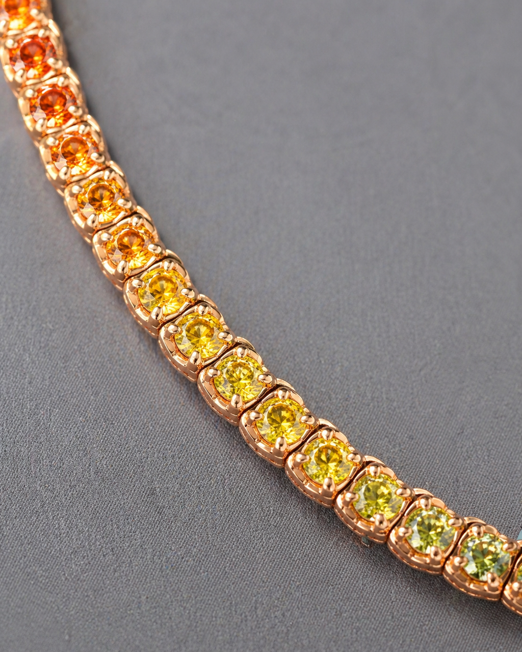 Natural Sapphire & Rubies Tennis Necklace 18KT Rose Gold