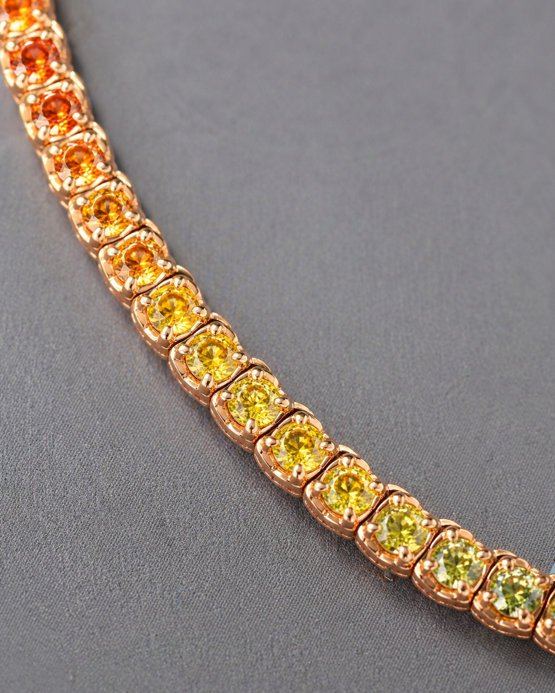 Natural Sapphire & Rubies Tennis Necklace 18KT Rose Gold