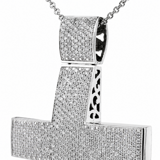 Natural Diamonds Cross Pendant 14KT White Gold