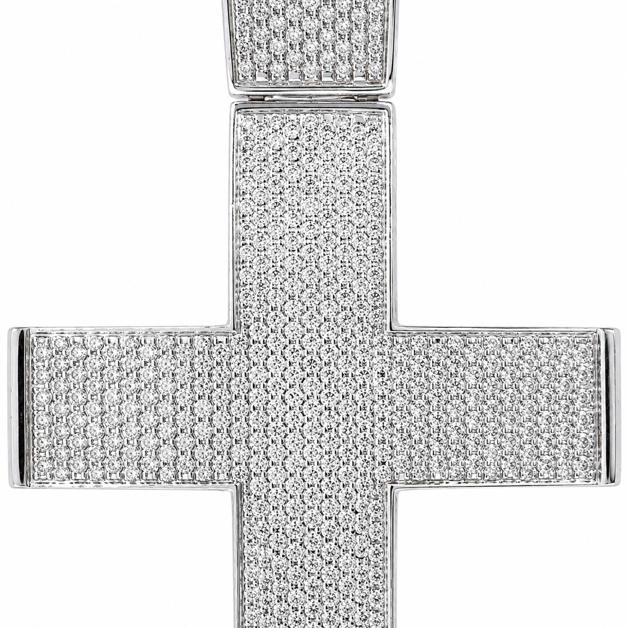 Natural Diamonds Cross Pendant 14KT White Gold