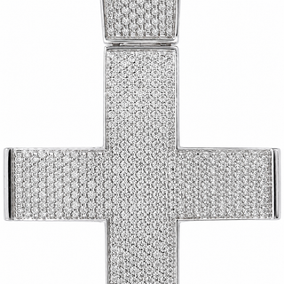 Natural Diamonds Cross Pendant 14KT White Gold