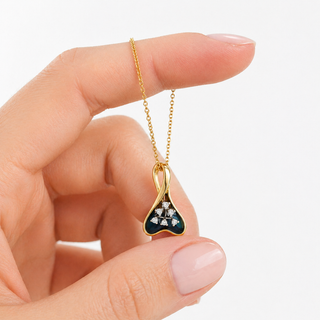 Natural Diamond Fancy Cocktail Pendant 14KT Yellow Gold