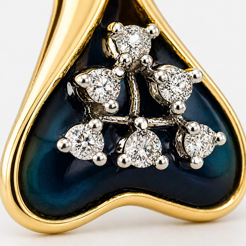 Natural Diamond Fancy Cocktail Pendant 14KT Yellow Gold
