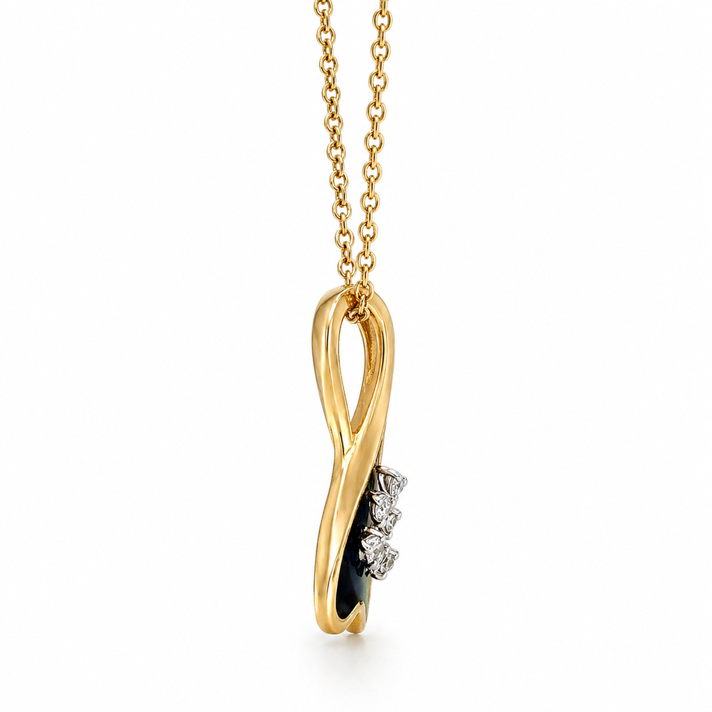 Natural Diamond Fancy Cocktail Pendant 14KT Yellow Gold
