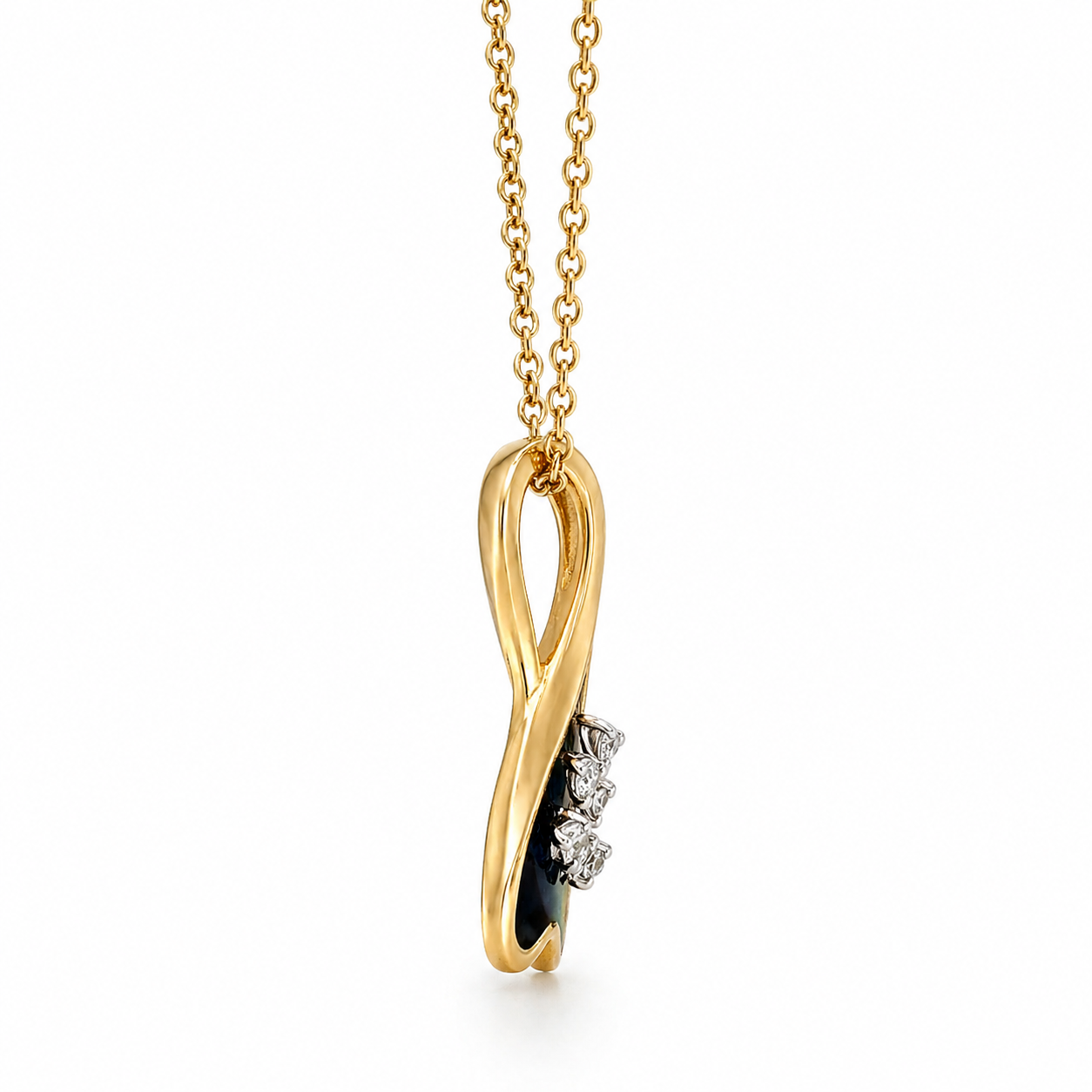 Natural Diamond Fancy Cocktail Pendant 14KT Yellow Gold