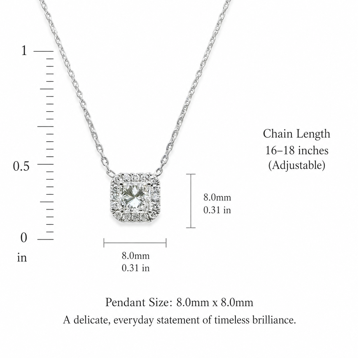 Natural Diamond Halo Pendant 18KT White Gold