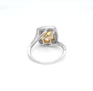 Semi-Mount with Natural Round Diamond Halo Ring, in White Gold