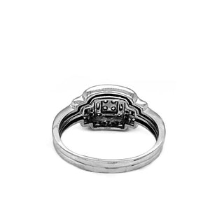 Natural Diamonds with Illusion Setting Cocktail Ring, in White Gold