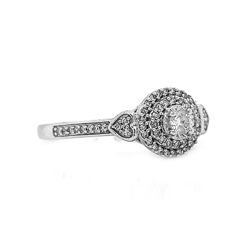 Natural Diamond Illusion Set Promise Ring, in White Gold