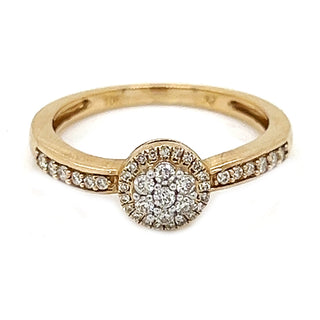 Natural Diamonds Illusion Promise Ring, in Yellow Gold