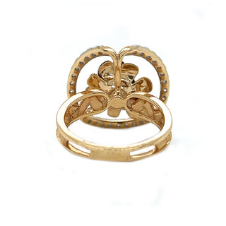 Natural  Diamond Floral Cocktail Bridal Ring, in Yellow Gold