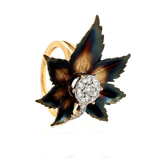 Natural Diamond Fancy Flower Cocktail Ring, in White Gold
