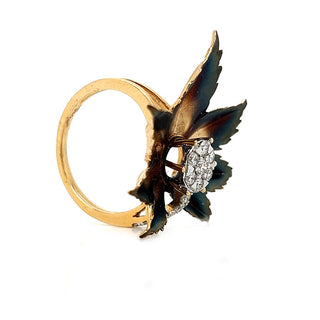 Natural Diamond Fancy Flower Cocktail Ring, in White Gold