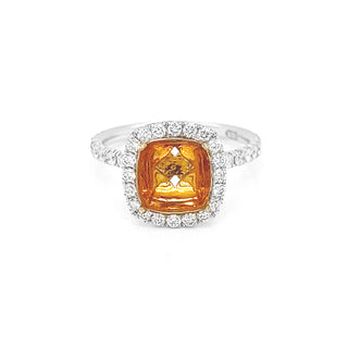 Natural Mined Round Diamond Halo Semi Mount White Gold Ring
