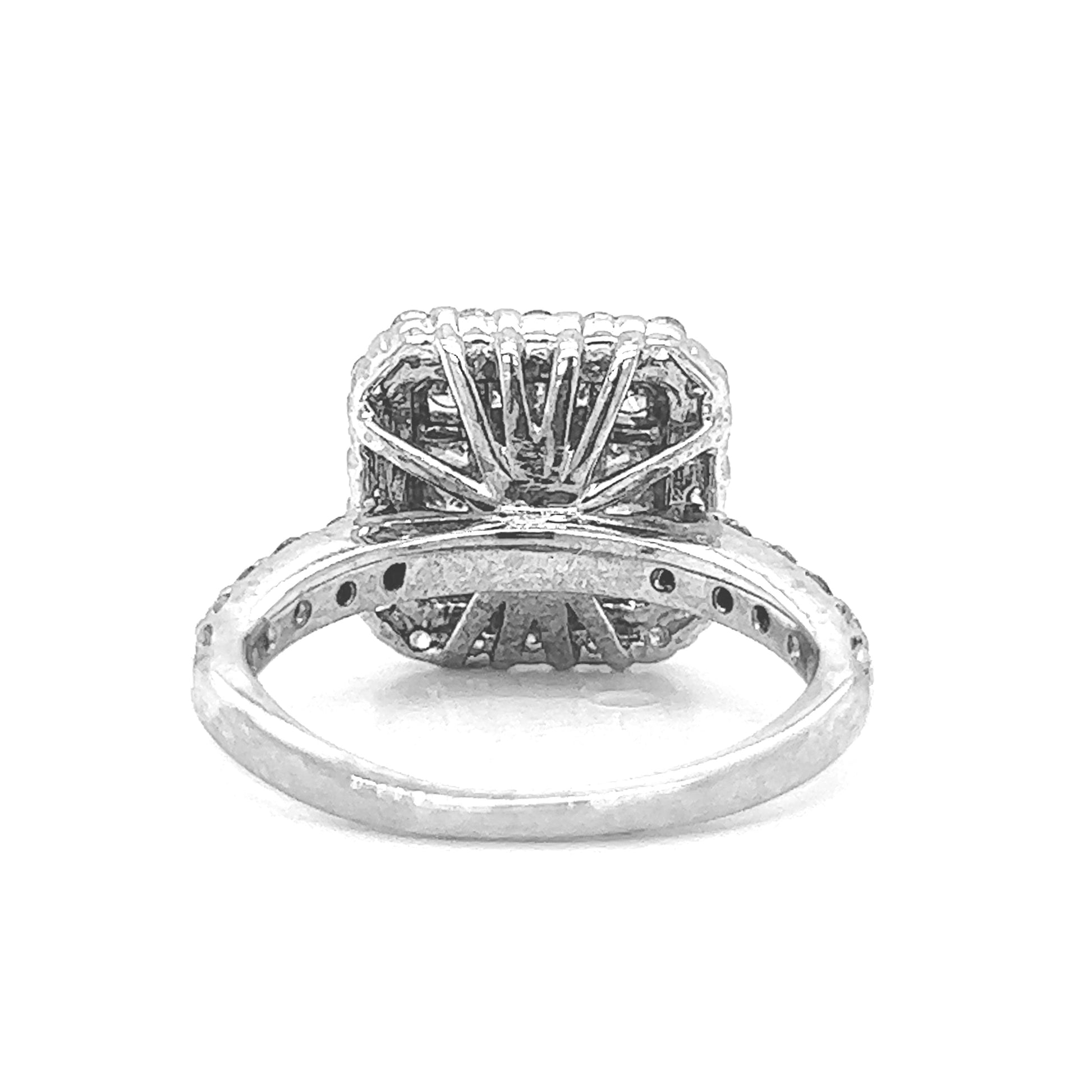 Natural Diamond Halo Bridal Cocktail Ring, in White Gold - Pre-owned