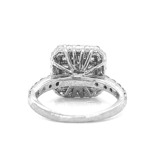 Natural Diamond Halo Bridal Cocktail Ring, in White Gold