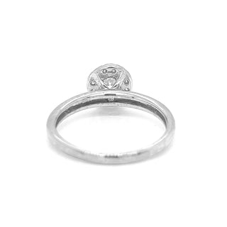 Natural Round Diamond Halo Ring, in White Gold