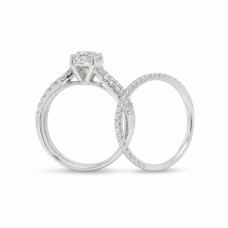 Natural Pear Shaped Diamond Natalie K. Bridal Ring 14KT White Gold