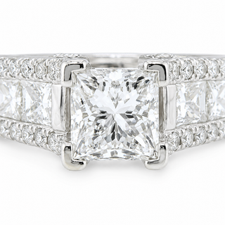 Natural Pear Shaped Diamond Natalie K. Bridal Ring 14KT White Gold