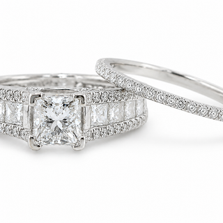 Natural Pear Shaped Diamond Natalie K. Bridal Ring 14KT White Gold