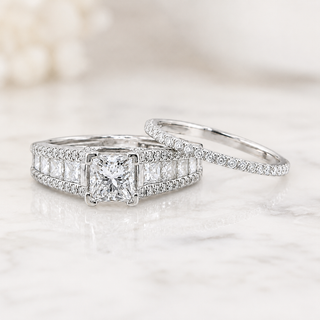 Natural Pear Shaped Diamond Natalie K. Bridal Ring 14KT White Gold