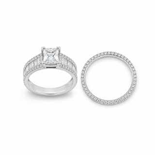 Natural Pear Shaped Diamond Natalie K. Bridal Ring 14KT White Gold