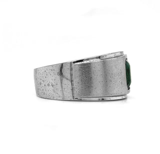 Natural Green Emerald Solitaire Bridal Ring, in Yellow Gold - Pre-owned