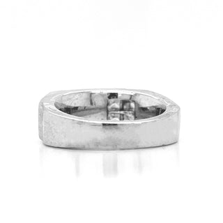 Natural Princess Diamond Mens Band Ring, in White Gold - Pre-owned