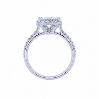 RKT-Natural Princess Cut Diamond Halo Ring 18KT White Gold