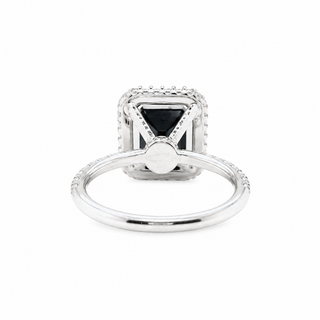 Natural Heated Sapphire and Diamonds Halo Cocktail Ring 18KT White Gold